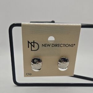 New Directions Hammered Silver Clip Earrings